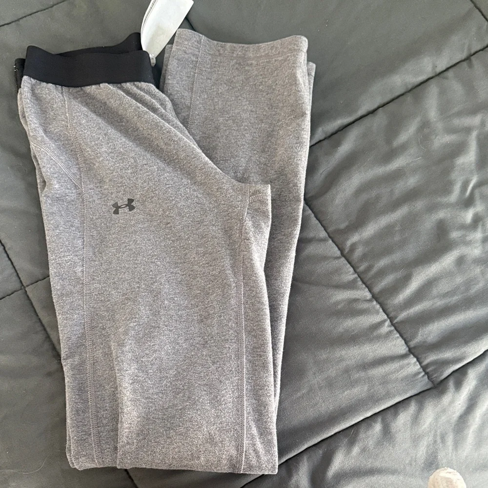 Under Armour Heather Gray Sweatpants with Black Trim - Picture 3 of 5